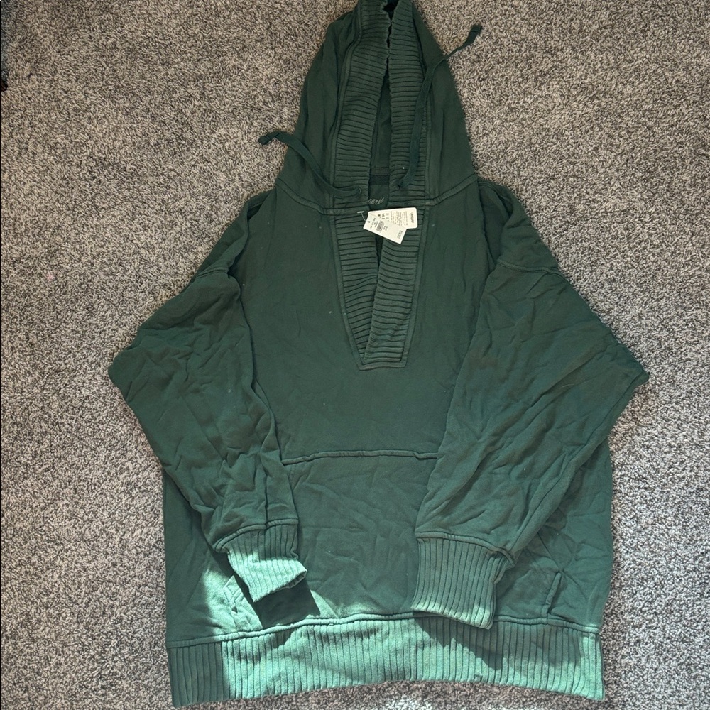 Aerie Sage Ribbed Hoodie